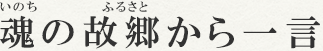 魂の故郷(いのちのふるさと)から一言